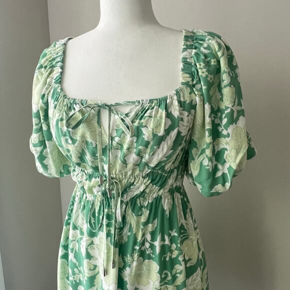 Revolve MinkPink‎ Felicia Mini Dress Green Antique Floral - Picture 3 of 7